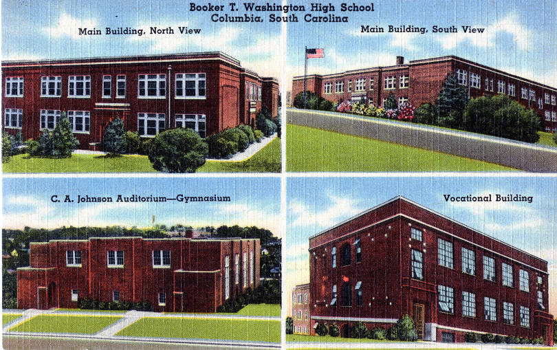 Booker T Washington High School postcard