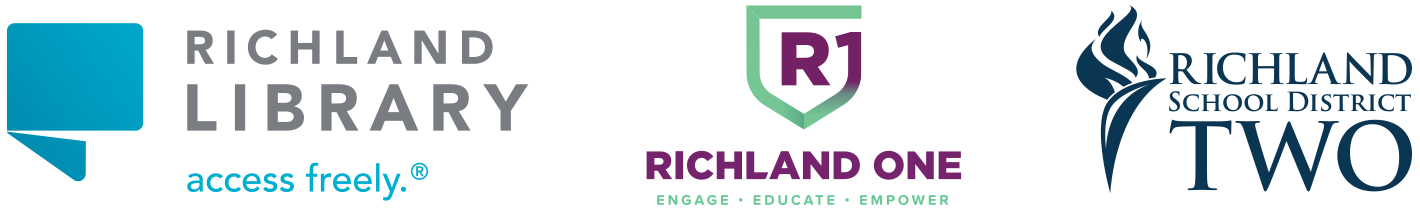 Library logo and Richland One and Two logos
