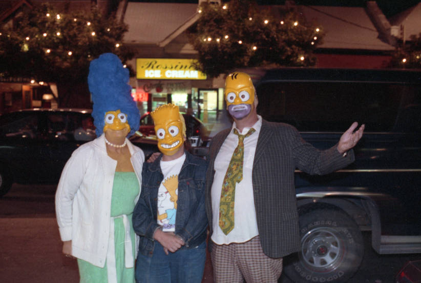 Family dressed as The Simpsons in Five Points, 1990. Image from The State Newspaper Photograph Archive.