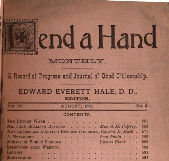 Lend A Hand newsletter 1889