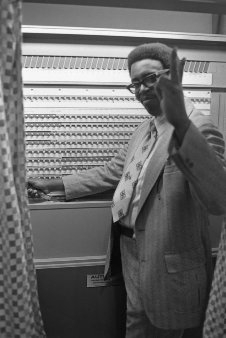 Samuel Sanders in voting machine 1972