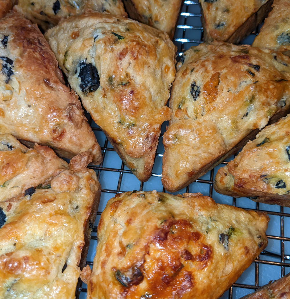 Photo: olive cheese scones, turned out of the pan and looking delish