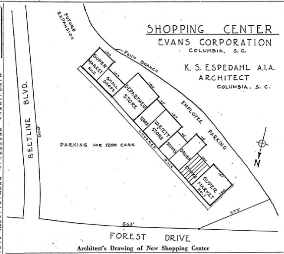 Plans for Evans Shopping Center
