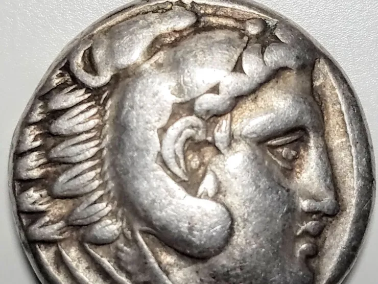 coin featuring Alexander the Great as Hercules Photo by Charles Smith