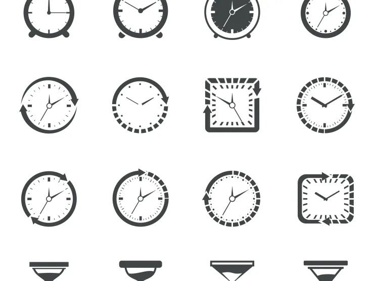 multiple time keeping devices in black and white
