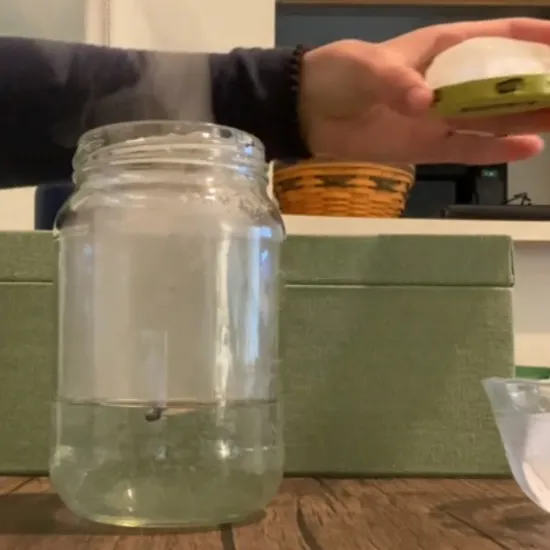 Science experiment to make a cloud