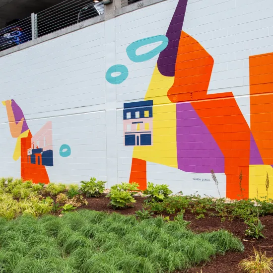 Mural in Garden Plaza at Richland Library