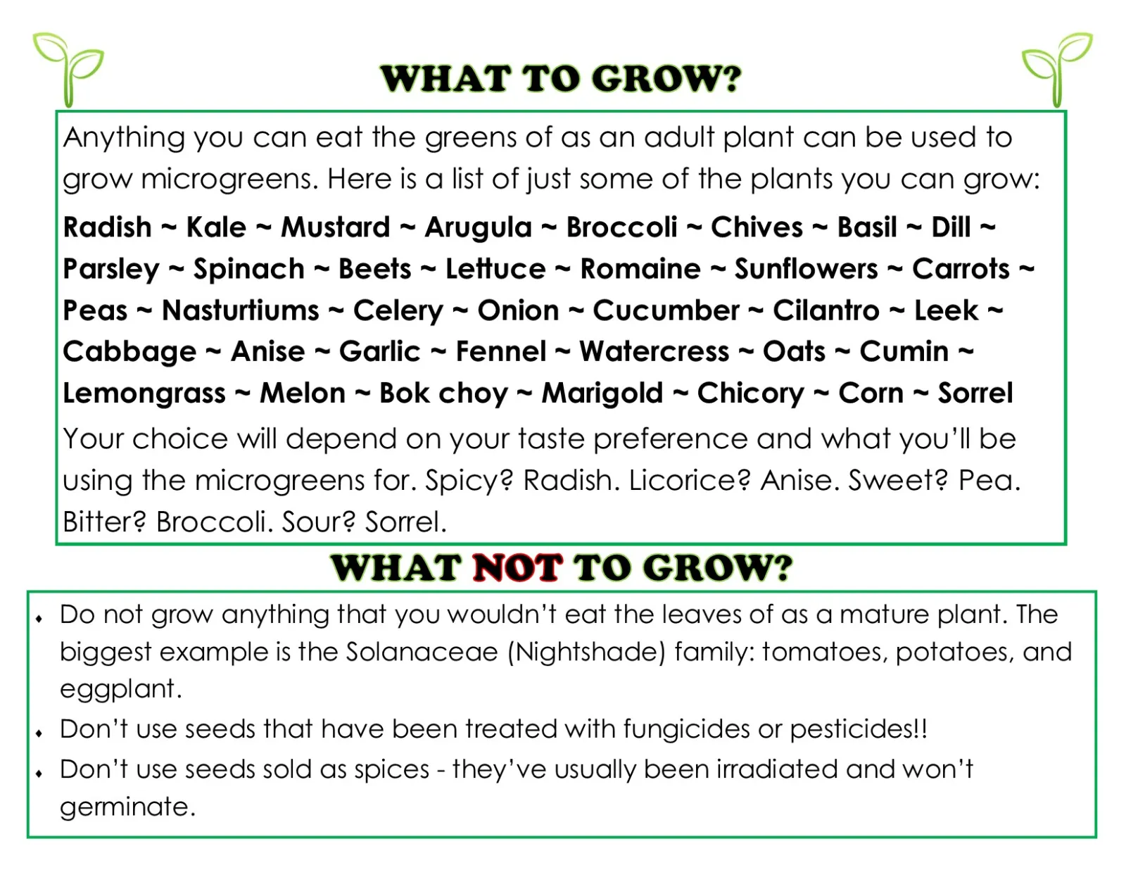 This is a wall of text about what seeds to use and which ones you should not