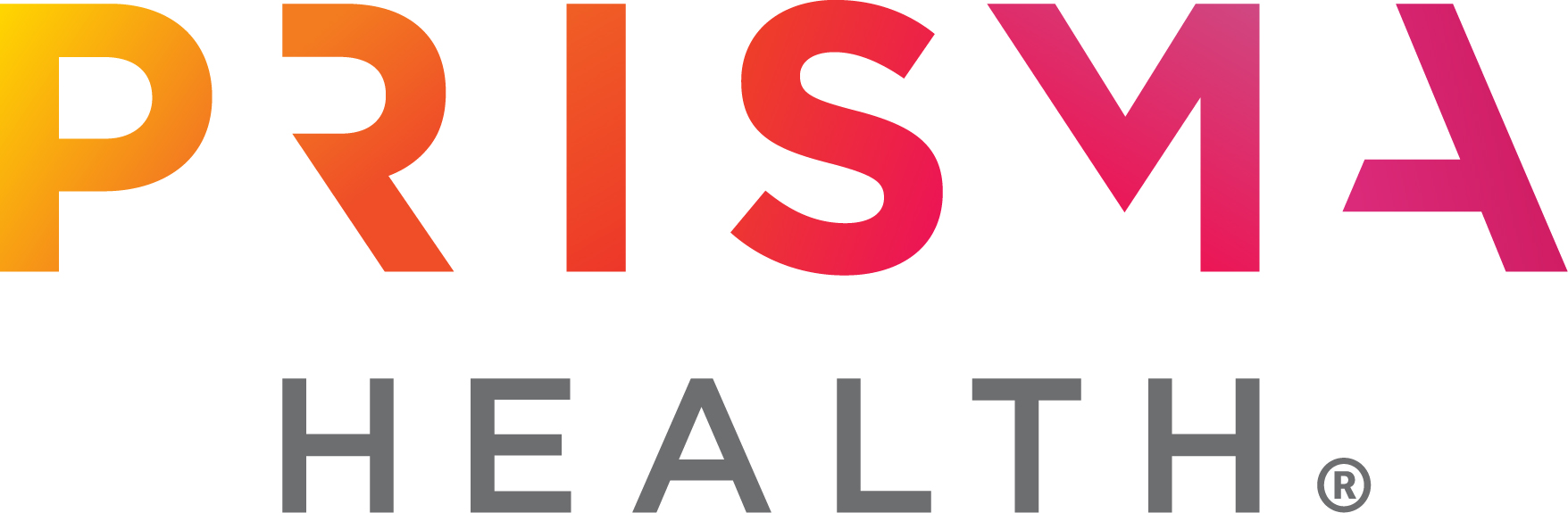Prisma Health logo.  Prisma is in large letters with gradation from orange to magenta.  Health appears in smaller letters in gray.  