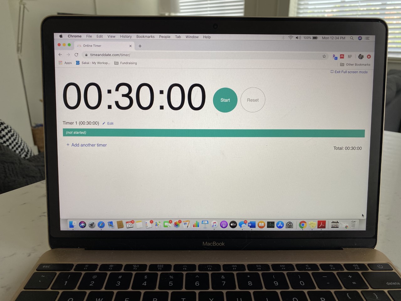 Set your timer to 30 minutes