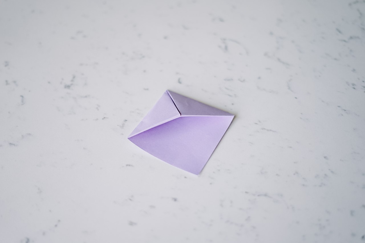 completed origami corner bookmark