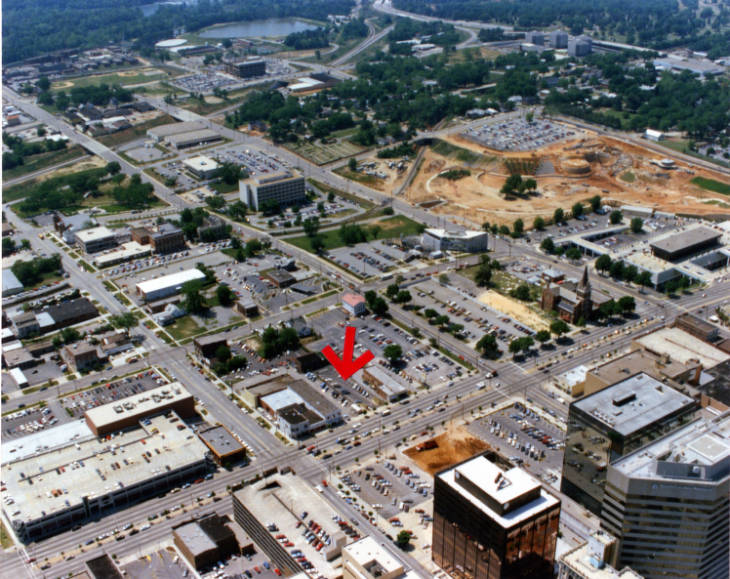 Aerial view of new Main Library location