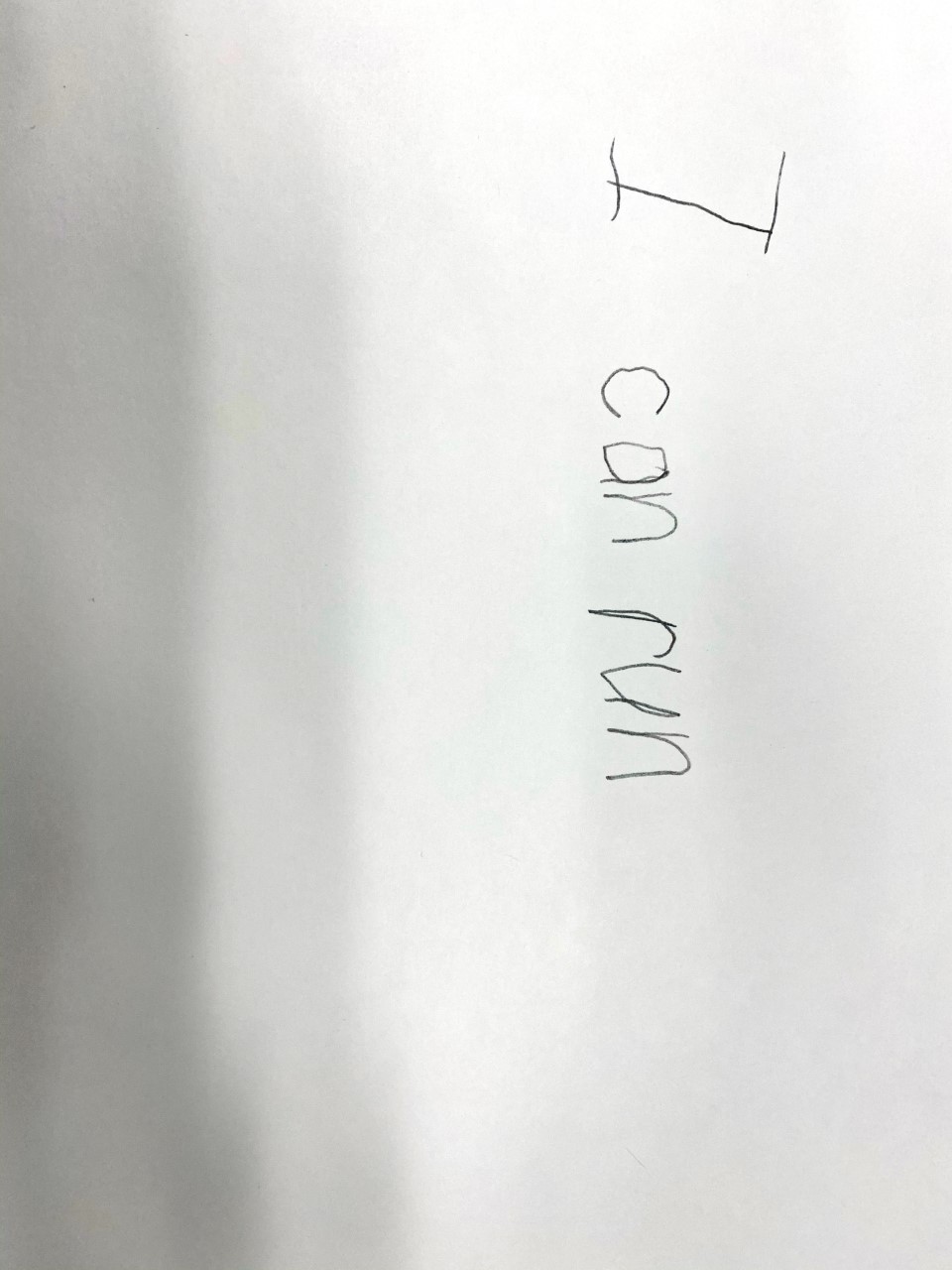 a three word sentence written by a child