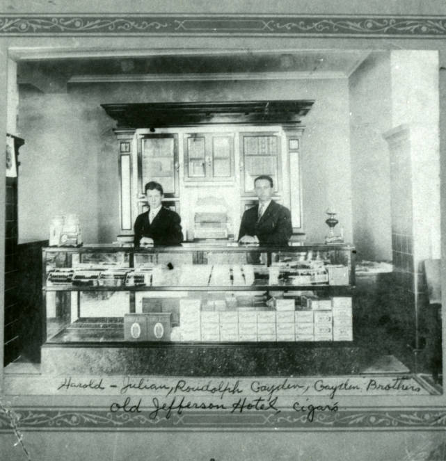 Gayden Brothers Cigar Counter, old Jefferson Hotel, c1920