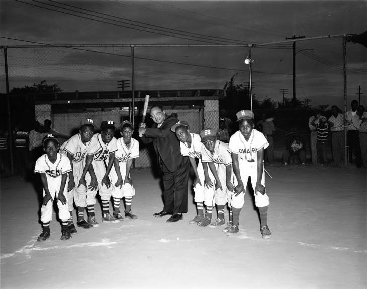Negro Little League teams at Drew park, 1955