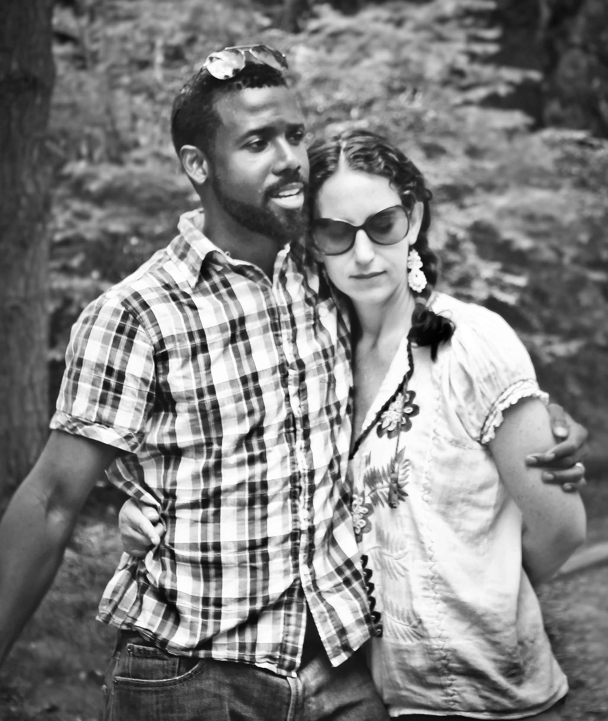 Black and white photo of author Selina Alko and Sean Qualls.