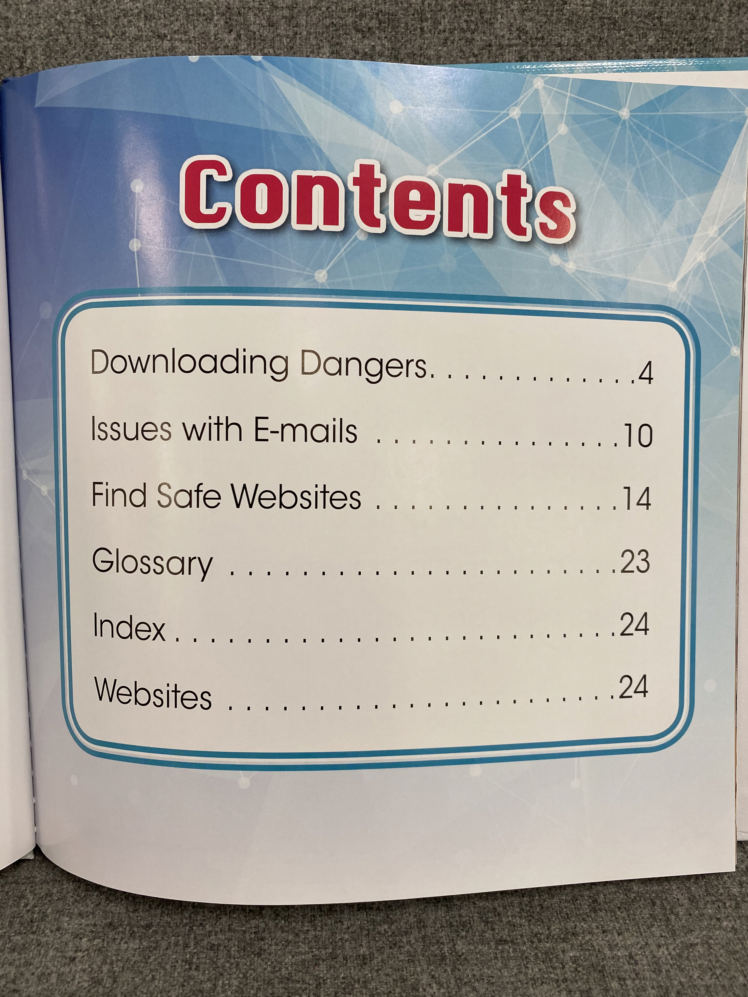 The table of contents for Avoiding Dangerous Downloads