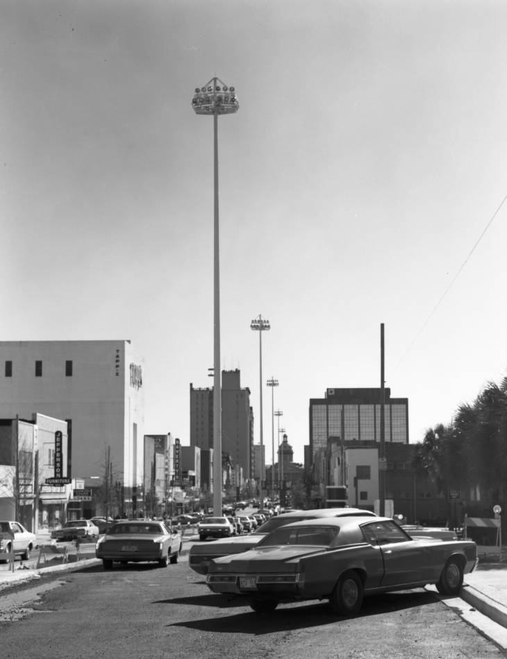 Tall light poles 1977