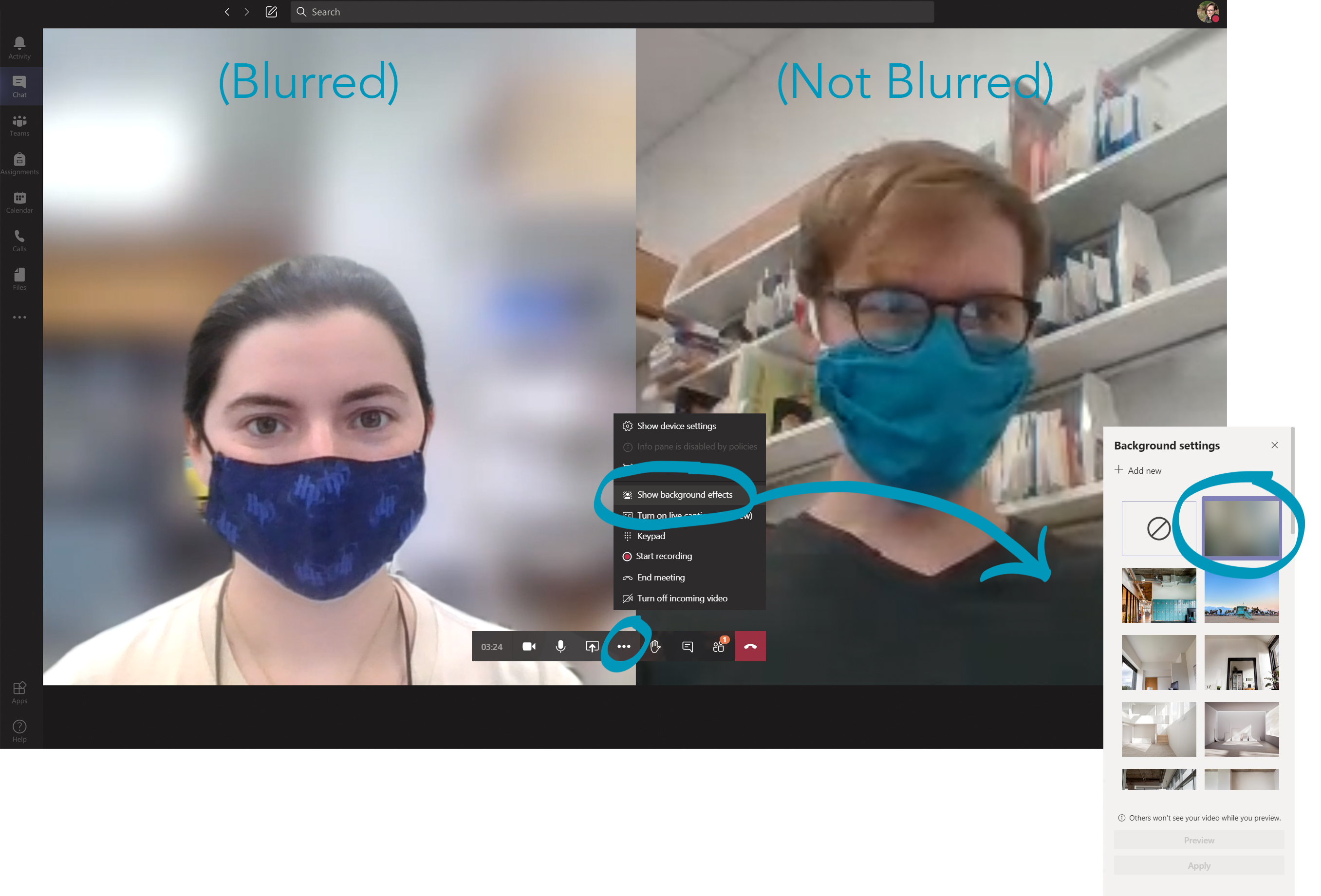 Blurring your background from Chat