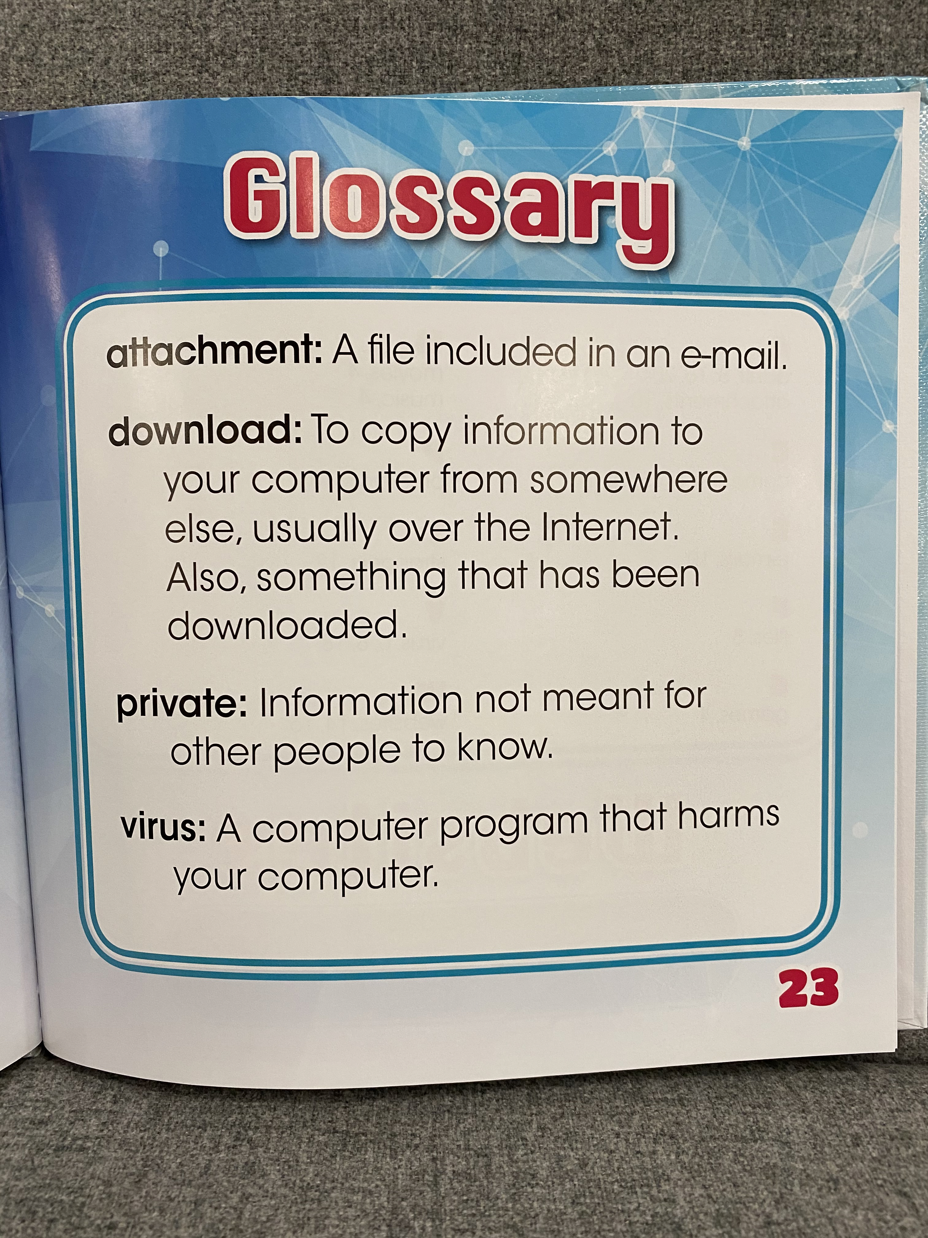 Photo of the glossary in Avoiding Dangerous Downloads