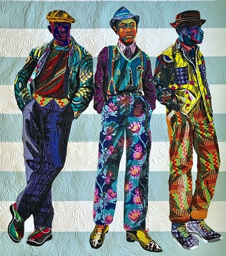 Quilt by Bisa Butler "The Mighty Gents"