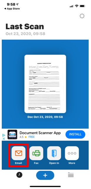 Tiny Scanner email