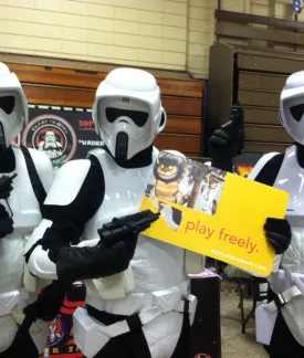 Storm Troopers Show Off their Richland Library Card