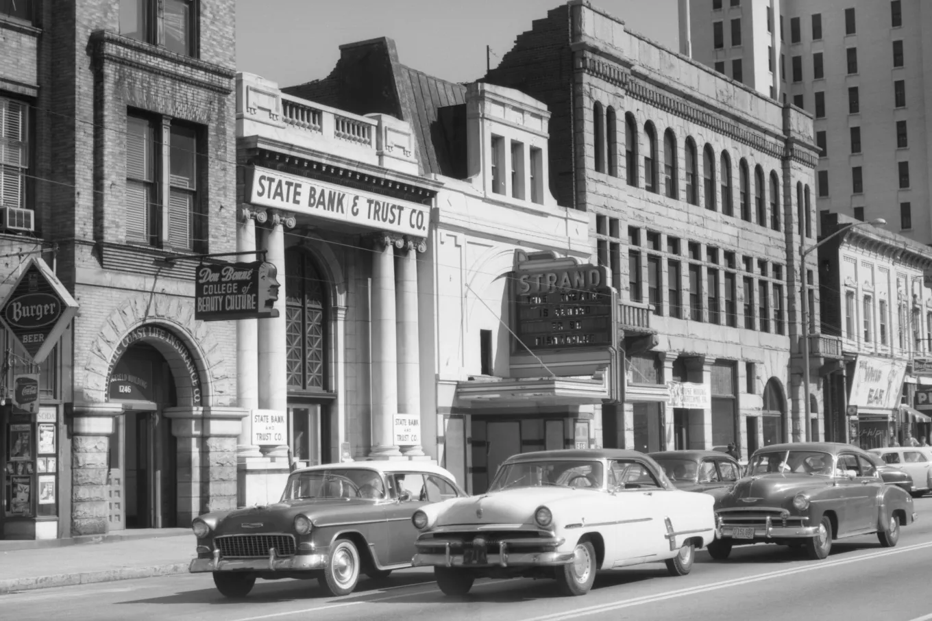 1200 block of Main Street, 1958.