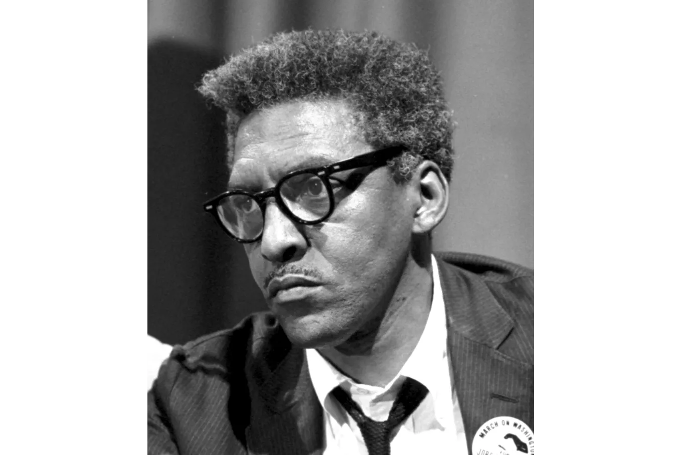 Black and white picture of Bayard Rustin