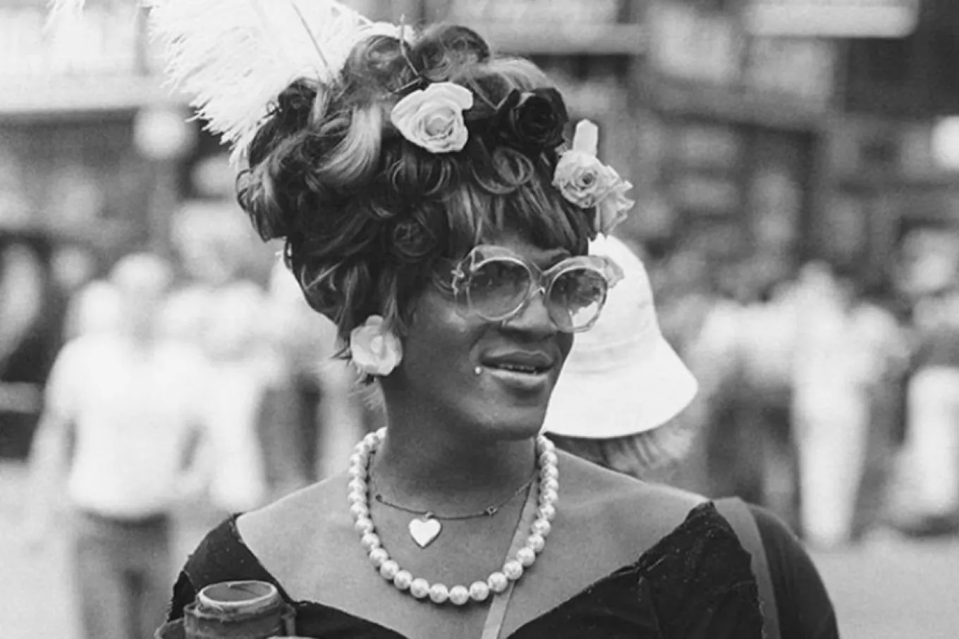 Black and white picture of Marsha P Johnson