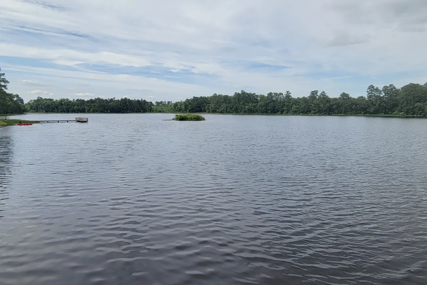 lake with grey sky