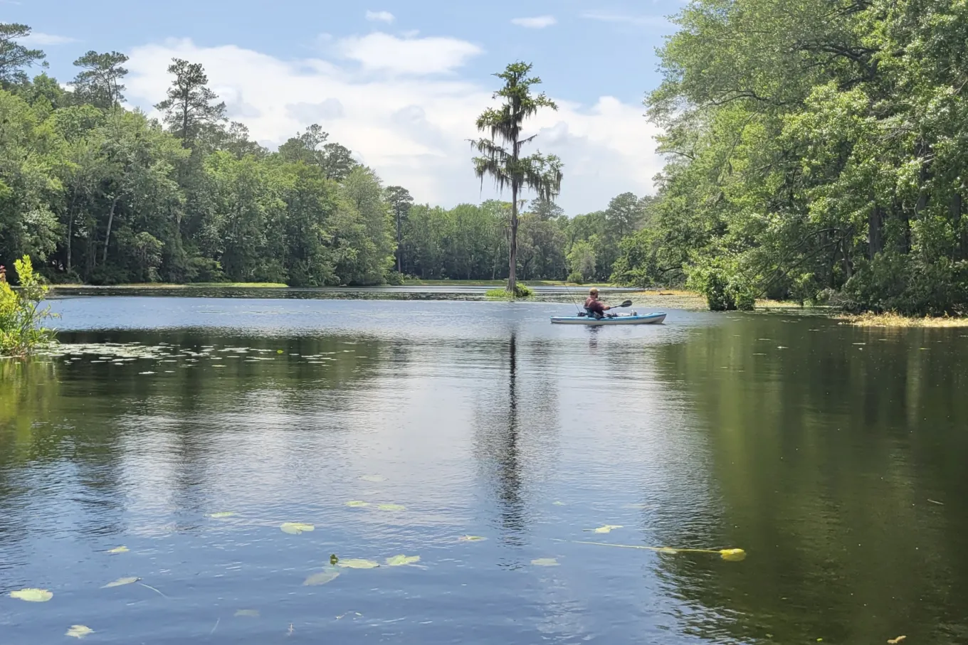 Kayaker on lake