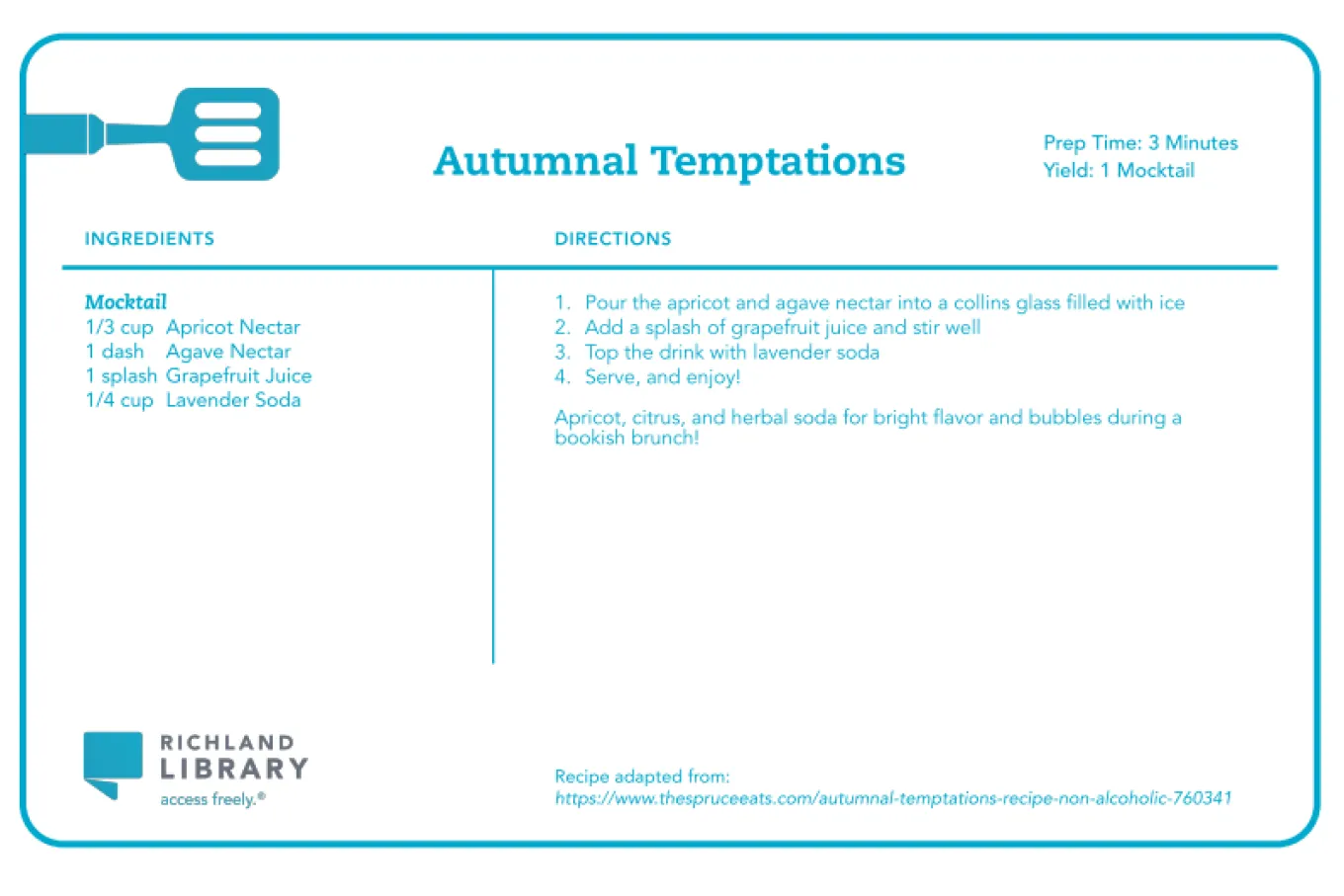 blue and white recipe card