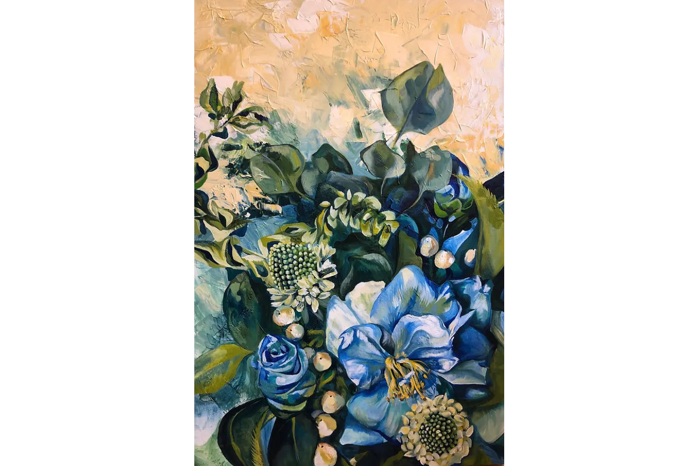 Still Life with Blue Peonies