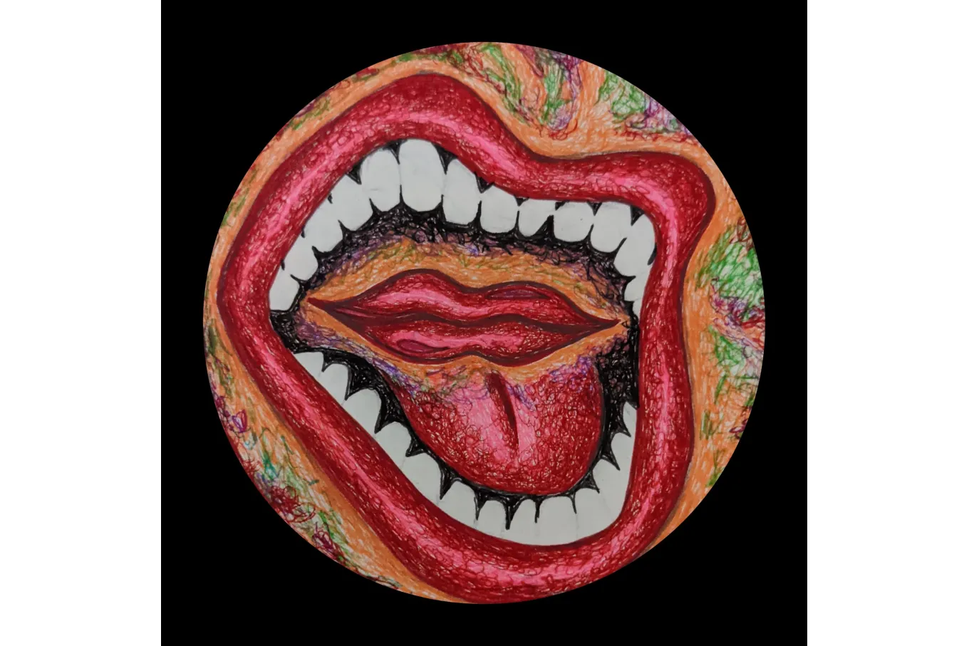 Close Your Mouth - painting of open mouth