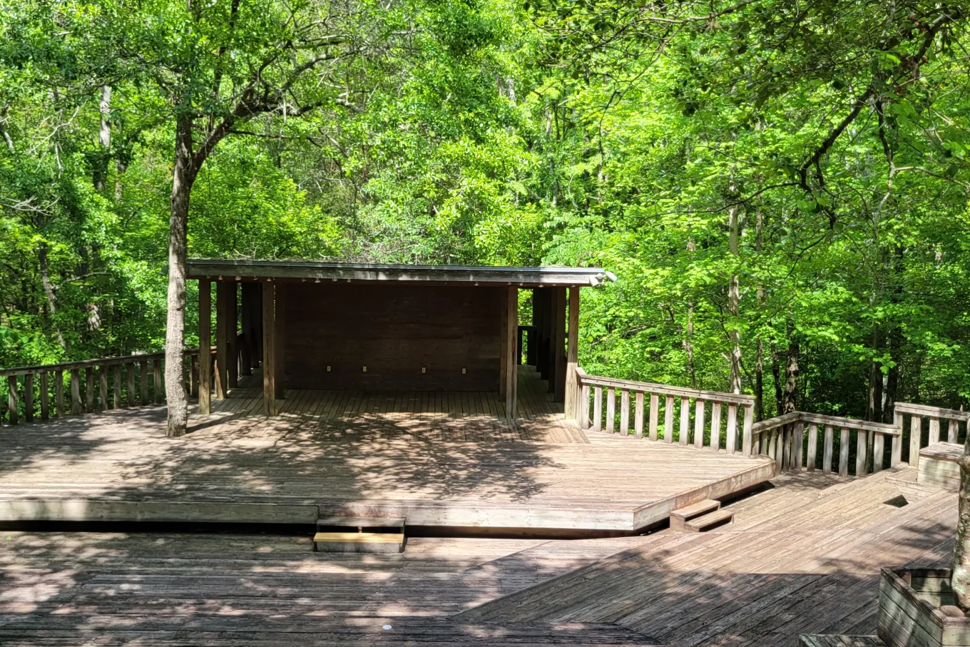 outdoor wooden stage