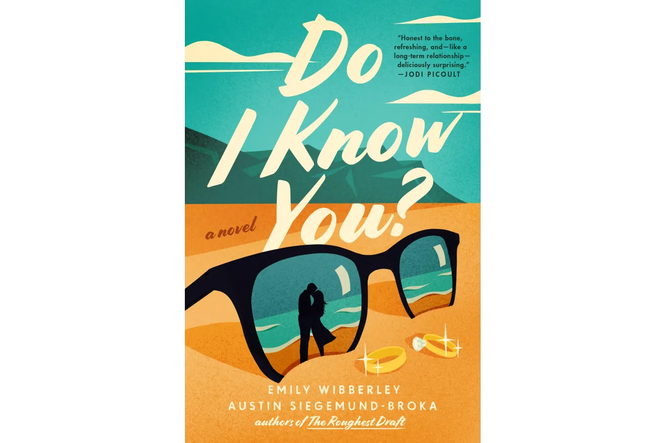 cover of Do I Know You? Reflective sunglasses on the sand of a beach show the outline of a couple
