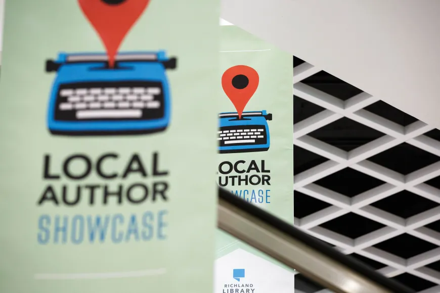 Banners hang at Richland Library Main