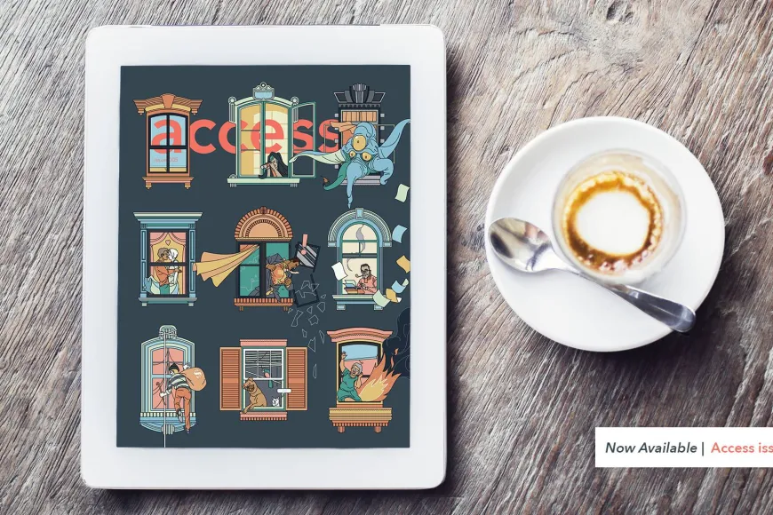 Access magazine digital copy and coffee
