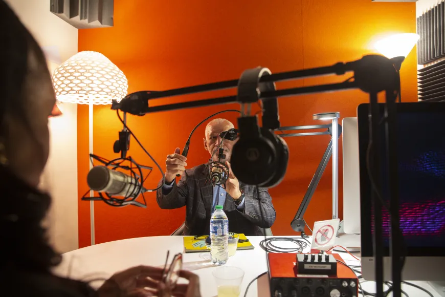 Retired General Charles Bolden records an oral history at Richland Library Edgewood.