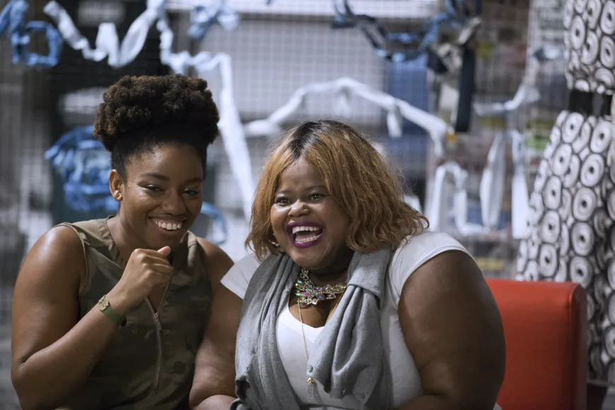 Two Black women talk at Richland Library's Overdue event