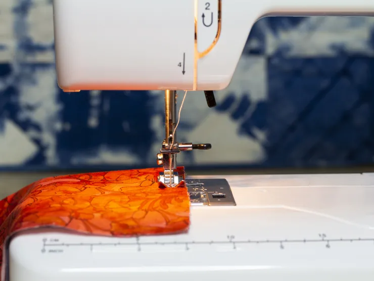 picture of fabric in sewing machine