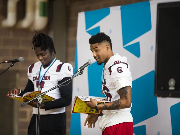 Gamecock Athletes Read to a Crowd of Young Fans