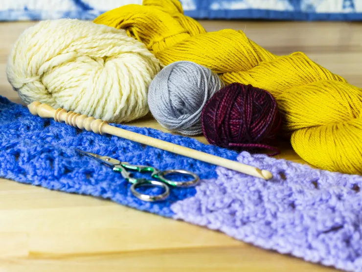 yarn with a crochet hook