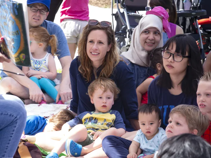 Families enjoy outdoor storytime at Richland Library