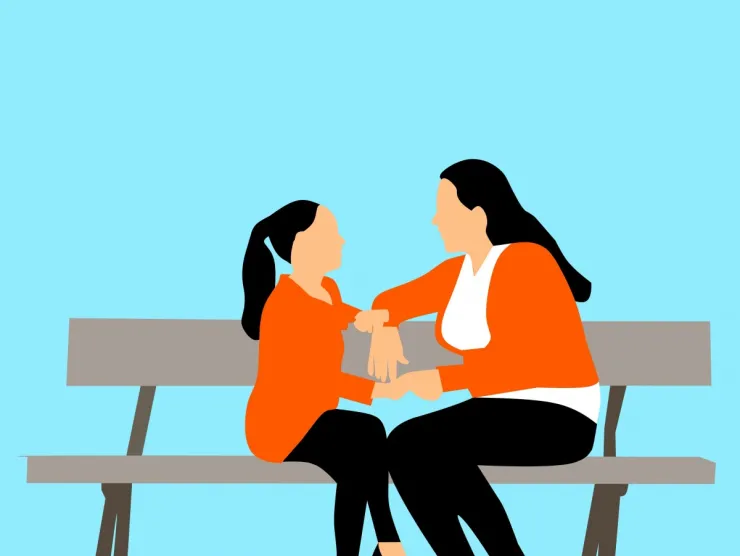 Parent and teen talking