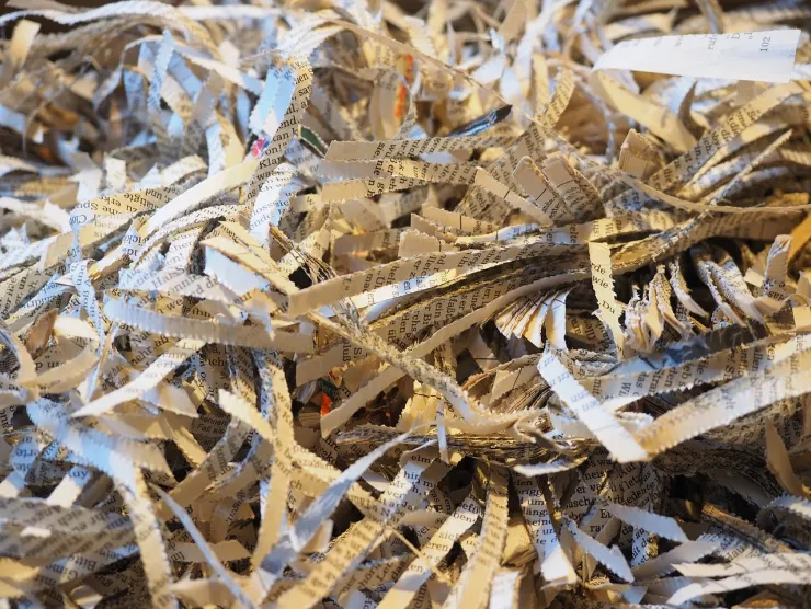 Photo of shredded paper