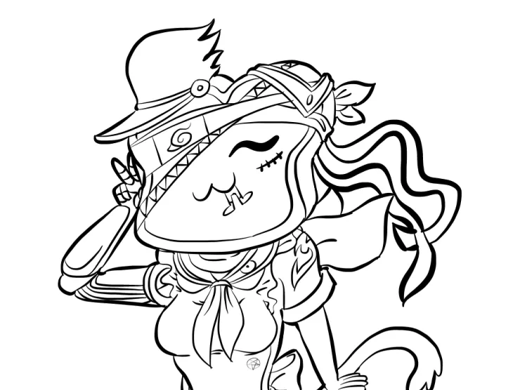 Mascot covered in anime references