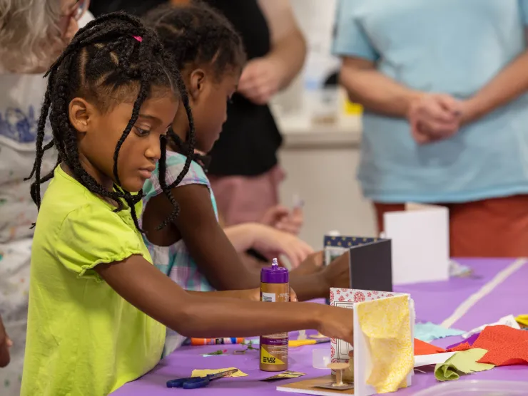 Girl building a doll room