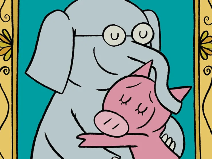 Elephant & Piggie hugging 